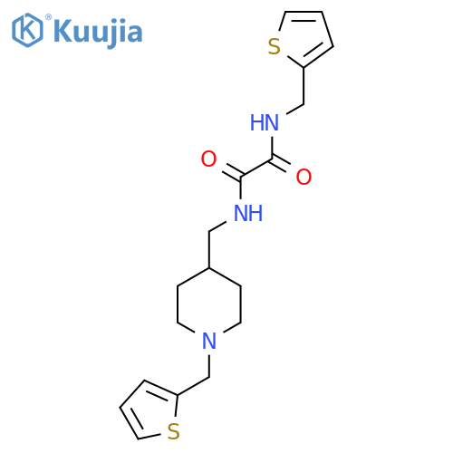 N-(thiophen-2-yl)methyl-N'-({1-(thiophen-2-yl)methylpiperidin-4-yl}methyl)ethanediamide structure