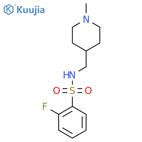 2-fluoro-N-(1-methylpiperidin-4-yl)methylbenzene-1-sulfonamide structure