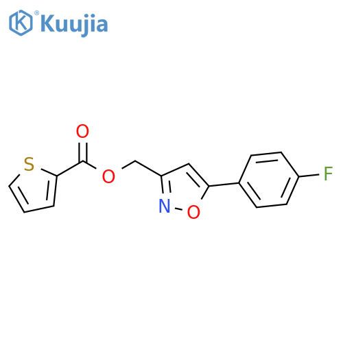 5-(4-fluorophenyl)-1,2-oxazol-3-ylmethyl thiophene-2-carboxylate structure