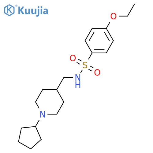 N-(1-cyclopentylpiperidin-4-yl)methyl-4-ethoxybenzene-1-sulfonamide structure