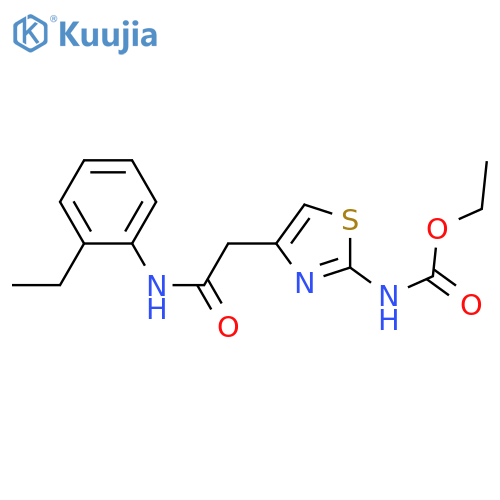 ethyl N-(4-{(2-ethylphenyl)carbamoylmethyl}-1,3-thiazol-2-yl)carbamate structure