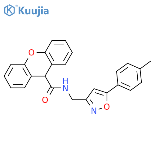 N-{5-(4-methylphenyl)-1,2-oxazol-3-ylmethyl}-9H-xanthene-9-carboxamide structure