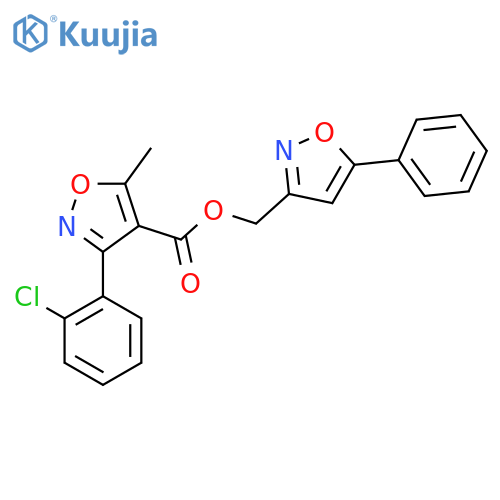 (5-phenyl-1,2-oxazol-3-yl)methyl 3-(2-chlorophenyl)-5-methyl-1,2-oxazole-4-carboxylate structure