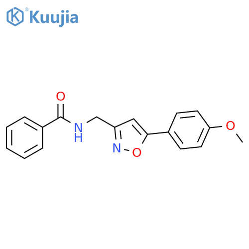 N-{5-(4-methoxyphenyl)-1,2-oxazol-3-ylmethyl}benzamide structure