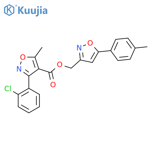 5-(4-methylphenyl)-1,2-oxazol-3-ylmethyl 3-(2-chlorophenyl)-5-methyl-1,2-oxazole-4-carboxylate structure