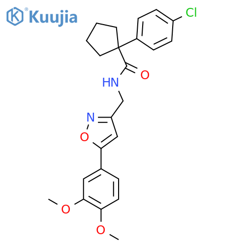1-(4-chlorophenyl)-N-{5-(3,4-dimethoxyphenyl)-1,2-oxazol-3-ylmethyl}cyclopentane-1-carboxamide structure
