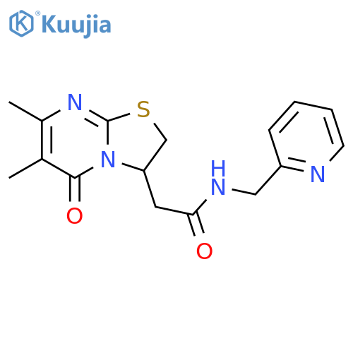 2-{6,7-dimethyl-5-oxo-2H,3H,5H-1,3thiazolo3,2-apyrimidin-3-yl}-N-(pyridin-2-yl)methylacetamide structure