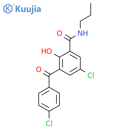Benzamide, 5-chloro-3-(4-chlorobenzoyl)-2-hydroxy-N-propyl- structure
