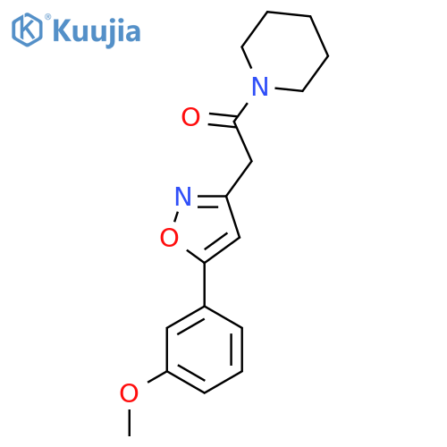 2-5-(3-methoxyphenyl)-1,2-oxazol-3-yl-1-(piperidin-1-yl)ethan-1-one structure