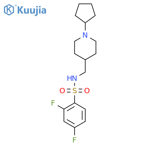 N-(1-cyclopentylpiperidin-4-yl)methyl-2,4-difluorobenzene-1-sulfonamide structure