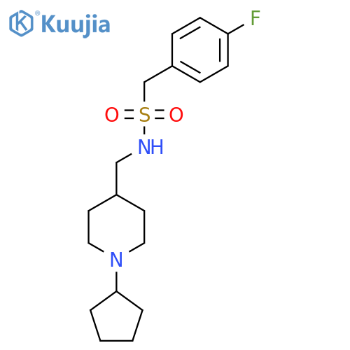 N-(1-cyclopentylpiperidin-4-yl)methyl-1-(4-fluorophenyl)methanesulfonamide structure