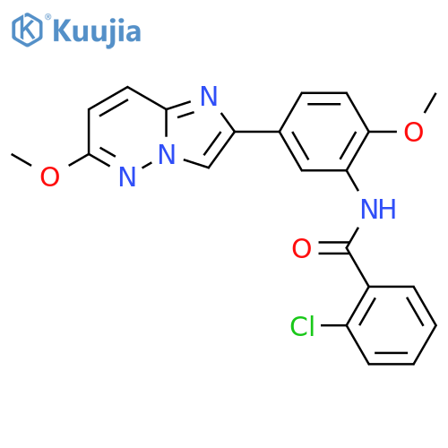 2-chloro-N-(2-methoxy-5-{6-methoxyimidazo1,2-bpyridazin-2-yl}phenyl)benzamide structure