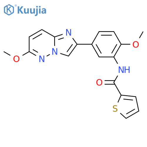 N-(2-methoxy-5-{6-methoxyimidazo1,2-bpyridazin-2-yl}phenyl)thiophene-2-carboxamide structure