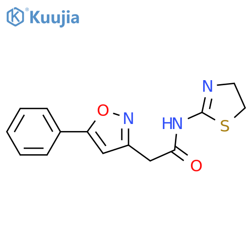 N-(4,5-dihydro-1,3-thiazol-2-yl)-2-(5-phenyl-1,2-oxazol-3-yl)acetamide structure
