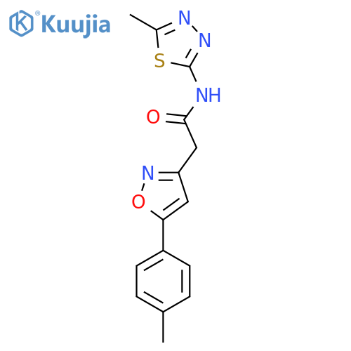 N-(5-methyl-1,3,4-thiadiazol-2-yl)-2-5-(4-methylphenyl)-1,2-oxazol-3-ylacetamide structure