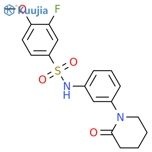 3-fluoro-4-methoxy-N-3-(2-oxopiperidin-1-yl)phenylbenzene-1-sulfonamide structure
