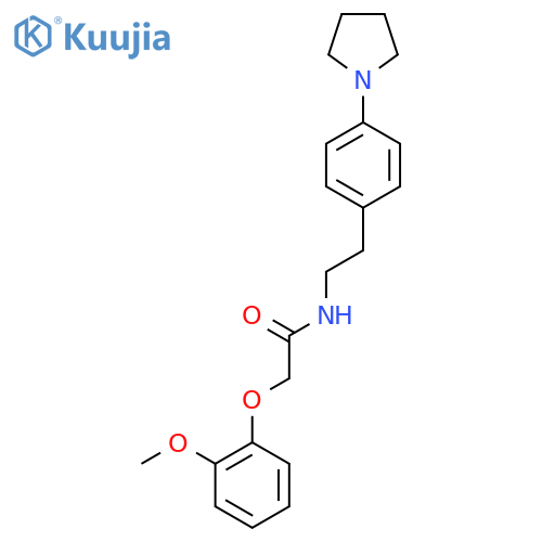 2-(2-methoxyphenoxy)-N-{2-4-(pyrrolidin-1-yl)phenylethyl}acetamide structure