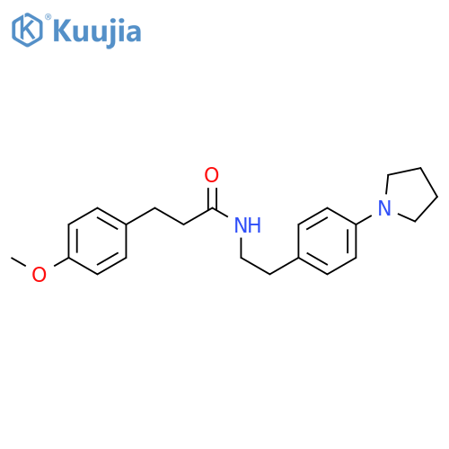 3-(4-methoxyphenyl)-N-{2-4-(pyrrolidin-1-yl)phenylethyl}propanamide structure