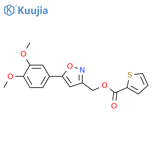 5-(3,4-dimethoxyphenyl)-1,2-oxazol-3-ylmethyl thiophene-2-carboxylate structure