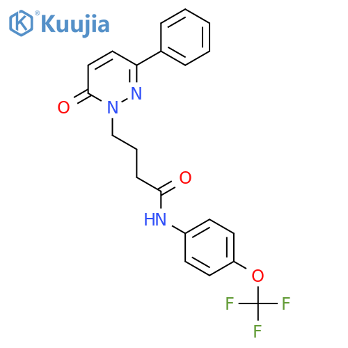 4-(6-oxo-3-phenyl-1,6-dihydropyridazin-1-yl)-N-4-(trifluoromethoxy)phenylbutanamide structure