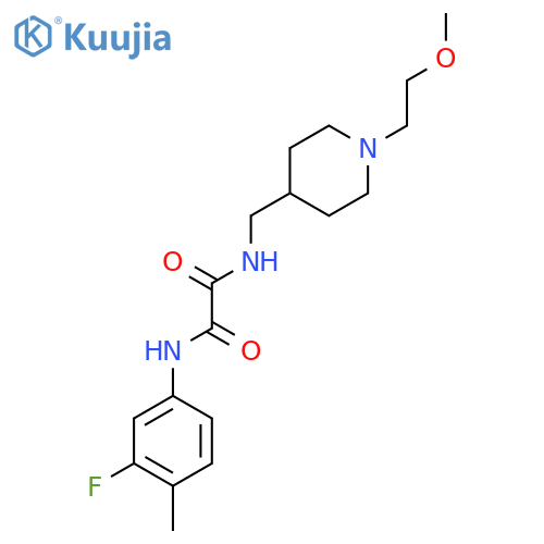 N'-(3-fluoro-4-methylphenyl)-N-{1-(2-methoxyethyl)piperidin-4-ylmethyl}ethanediamide structure