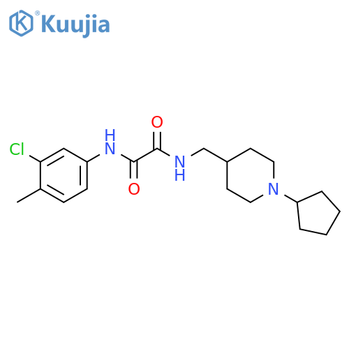 N'-(3-chloro-4-methylphenyl)-N-(1-cyclopentylpiperidin-4-yl)methylethanediamide structure