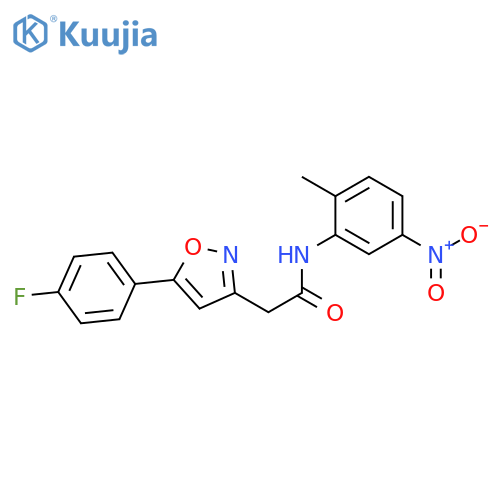 2-5-(4-fluorophenyl)-1,2-oxazol-3-yl-N-(2-methyl-5-nitrophenyl)acetamide structure