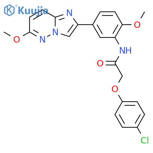 2-(4-chlorophenoxy)-N-(2-methoxy-5-{6-methoxyimidazo1,2-bpyridazin-2-yl}phenyl)acetamide structure