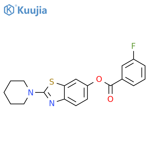 2-(piperidin-1-yl)-1,3-benzothiazol-6-yl 3-fluorobenzoate structure