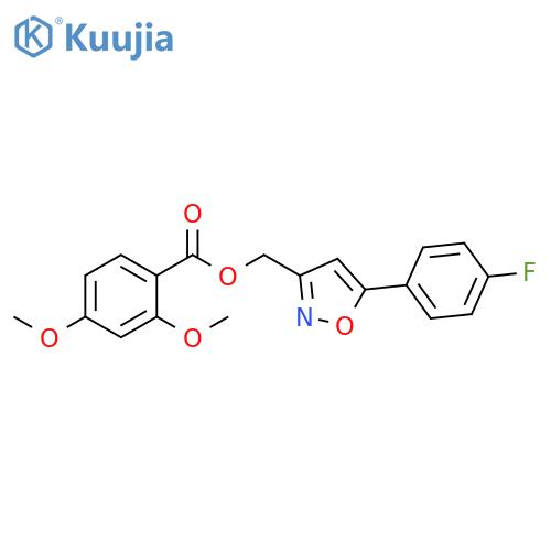 5-(4-fluorophenyl)-1,2-oxazol-3-ylmethyl 2,4-dimethoxybenzoate structure