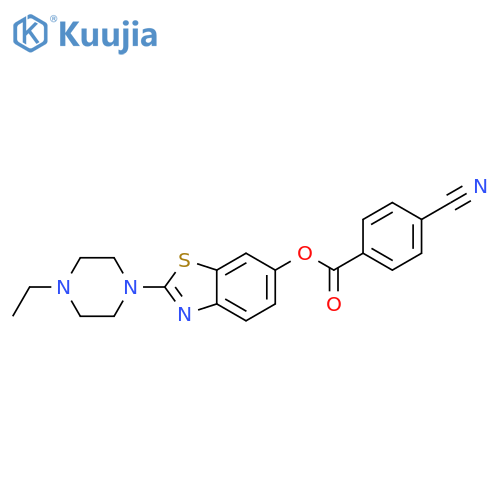 2-(4-ethylpiperazin-1-yl)-1,3-benzothiazol-6-yl 4-cyanobenzoate structure