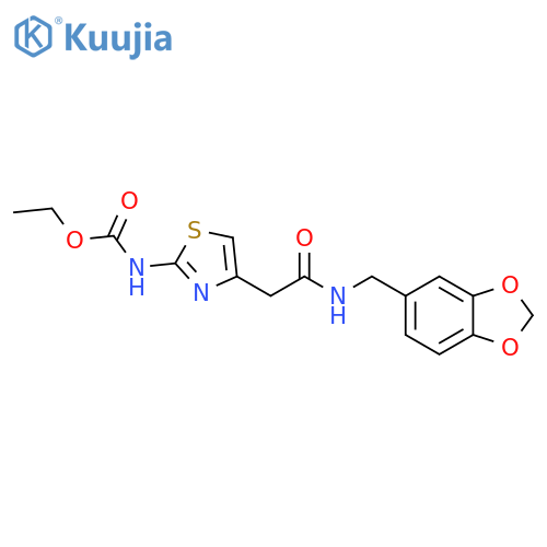 ethyl N-4-({(2H-1,3-benzodioxol-5-yl)methylcarbamoyl}methyl)-1,3-thiazol-2-ylcarbamate structure