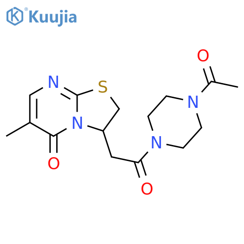 3-2-(4-acetylpiperazin-1-yl)-2-oxoethyl-6-methyl-2H,3H,5H-1,3thiazolo3,2-apyrimidin-5-one structure