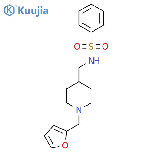 N-({1-(furan-2-yl)methylpiperidin-4-yl}methyl)benzenesulfonamide structure