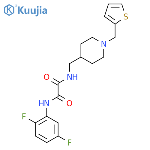 N-(2,5-difluorophenyl)-N'-({1-(thiophen-2-yl)methylpiperidin-4-yl}methyl)ethanediamide structure