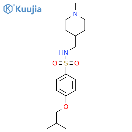 N-(1-methylpiperidin-4-yl)methyl-4-(2-methylpropoxy)benzene-1-sulfonamide structure
