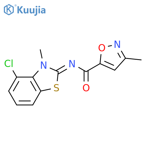 N-(2E)-4-chloro-3-methyl-2,3-dihydro-1,3-benzothiazol-2-ylidene-3-methyl-1,2-oxazole-5-carboxamide structure