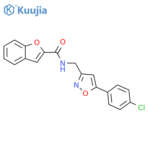 N-{5-(4-chlorophenyl)-1,2-oxazol-3-ylmethyl}-1-benzofuran-2-carboxamide structure