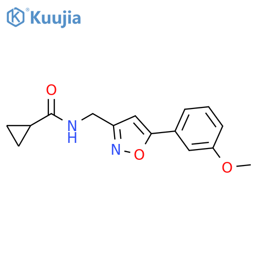 N-{5-(3-methoxyphenyl)-1,2-oxazol-3-ylmethyl}cyclopropanecarboxamide structure