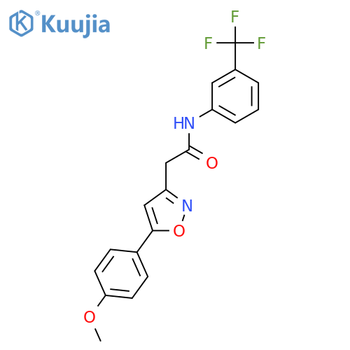 2-5-(4-methoxyphenyl)-1,2-oxazol-3-yl-N-3-(trifluoromethyl)phenylacetamide structure