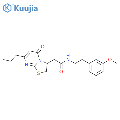 N-2-(3-methoxyphenyl)ethyl-2-{5-oxo-7-propyl-2H,3H,5H-1,3thiazolo3,2-apyrimidin-3-yl}acetamide structure
