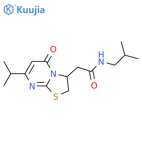 N-(2-methylpropyl)-2-5-oxo-7-(propan-2-yl)-2H,3H,5H-1,3thiazolo3,2-apyrimidin-3-ylacetamide structure