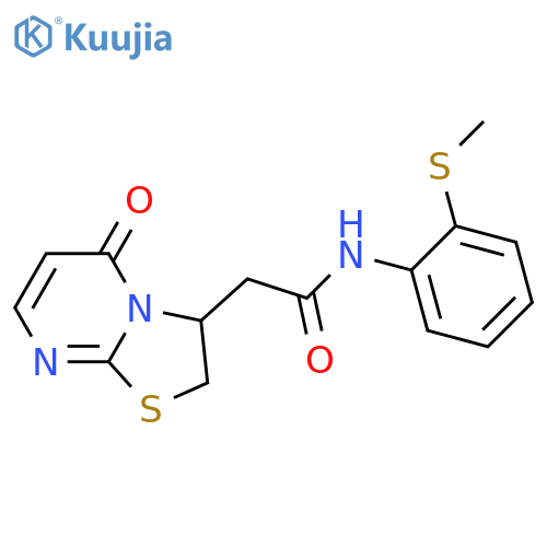 N-2-(methylsulfanyl)phenyl-2-{5-oxo-2H,3H,5H-1,3thiazolo3,2-apyrimidin-3-yl}acetamide structure