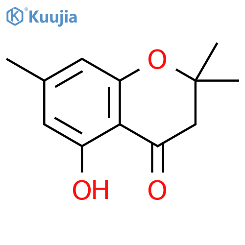 5-hydroxy-2,2,7-trimethyl-3,4-dihydro-2H-1-benzopyran-4-one structure