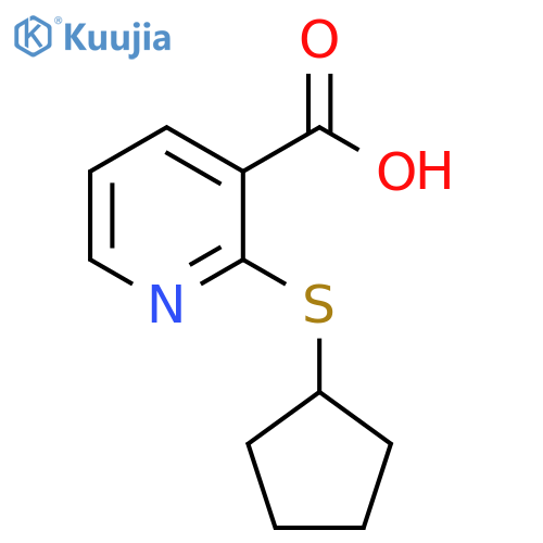 2-(cyclopentylsulfanyl)pyridine-3-carboxylic acid structure