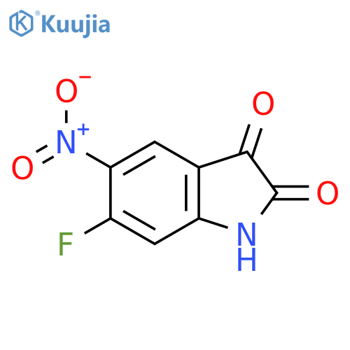 6-fluoro-5-nitro-2,3-dihydro-1H-indole-2,3-dione structure
