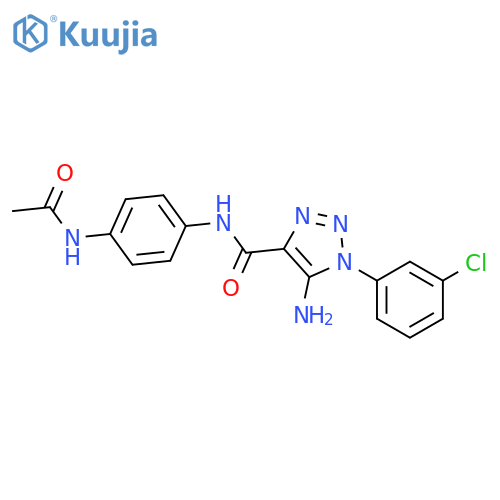 5-amino-1-(3-chlorophenyl)-N-(4-acetamidophenyl)-1H-1,2,3-triazole-4-carboxamide structure