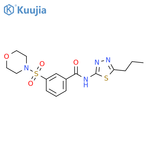 3-(morpholine-4-sulfonyl)-N-(5-propyl-1,3,4-thiadiazol-2-yl)benzamide structure