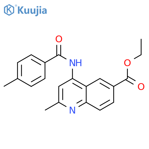 ethyl 2-methyl-4-(4-methylbenzamido)quinoline-6-carboxylate structure