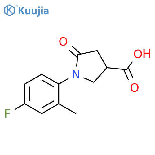 1-(4-fluoro-2-methylphenyl)-5-oxopyrrolidine-3-carboxylic acid structure